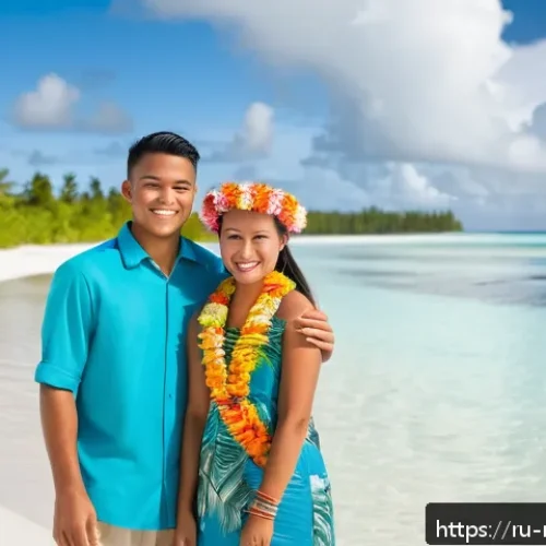 Home 30 마셜 제도에서 촬영 가능한 웨딩 포토스팟 - A serene tropical beach scene on the Marshall Islands featuring pristine white sand gently merging w...