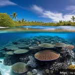 Home 23 마셜 제도에서 촬영된 다큐멘터리 및 영화 - A vibrant underwater scene showcasing the coral reefs of the Marshall Islands, teeming with colorful...